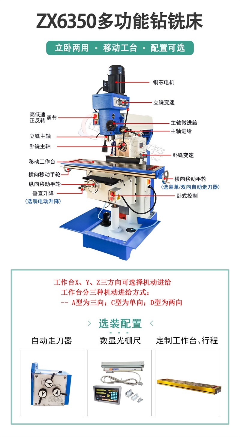 ZX6350多功能铣床结构图